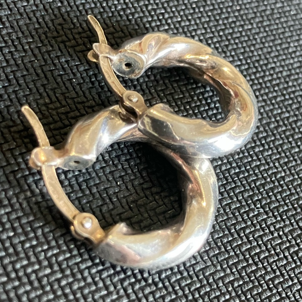 💗🍃 Sterling Silver 9.25 Chunky Twisted Hoop Earrings 9.25